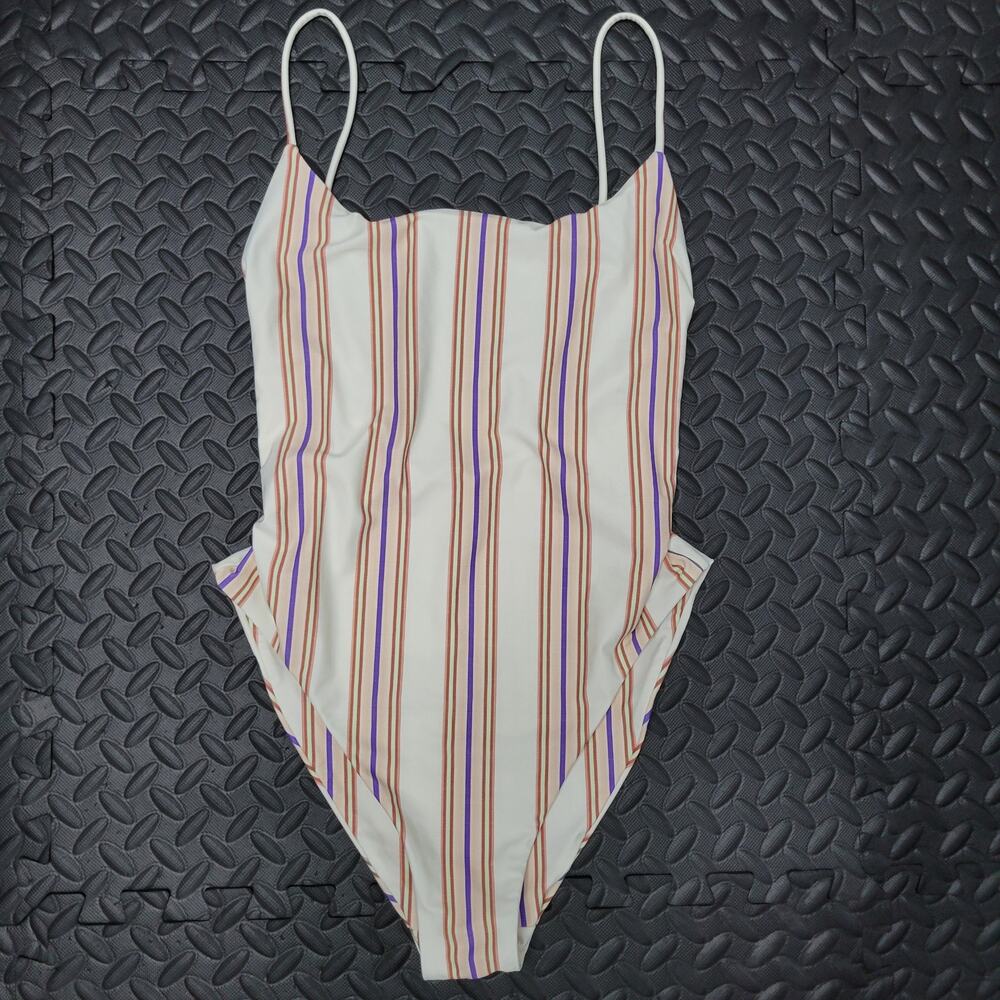 Madewell One Piece Swimsuit Medium Striped Swimwear Vacation Ready Resort